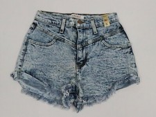 Vibrant MIU Shorts Acid Wash Blue Women Small Denim High Waist Stretch S1740