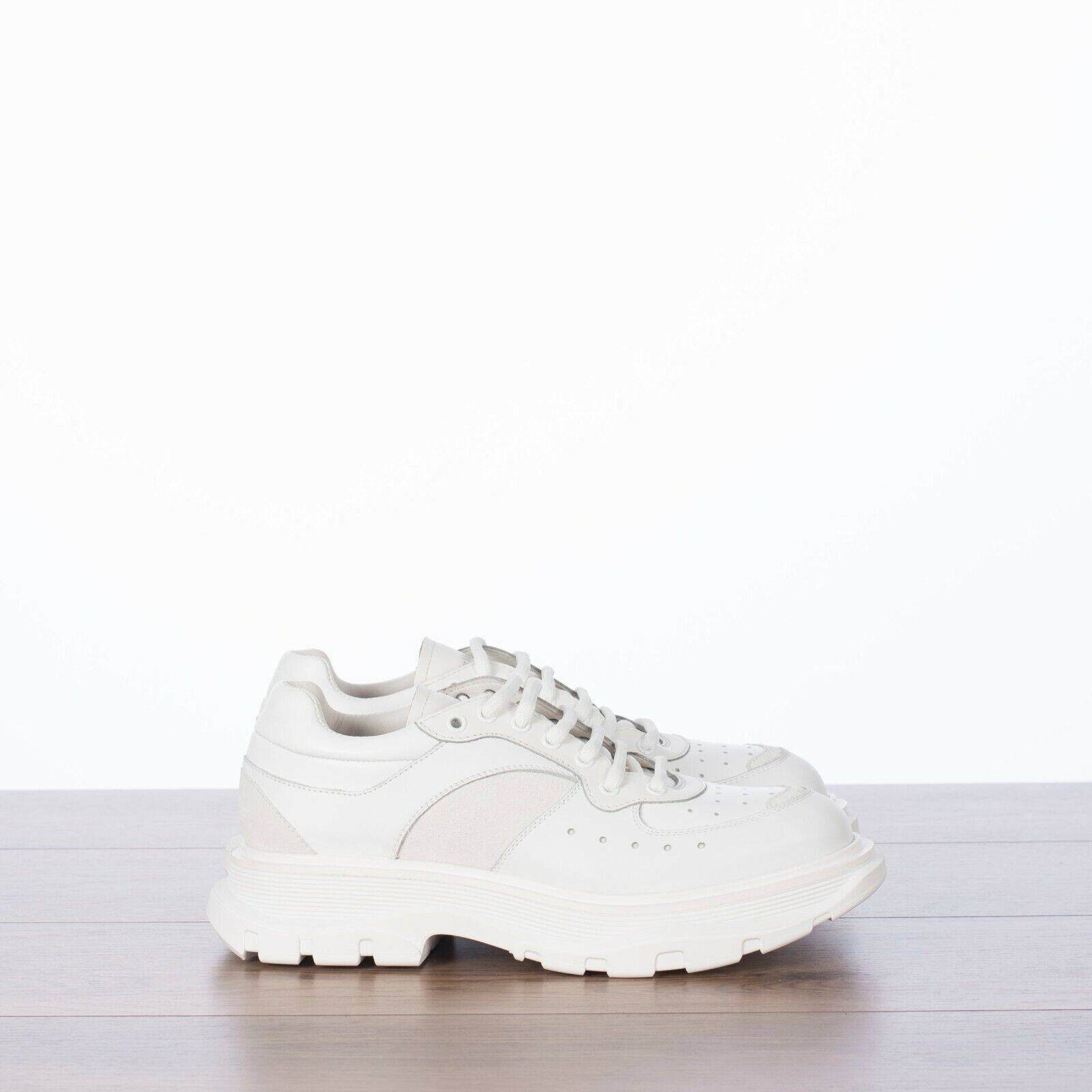 ALEXANDER MCQUEEN 730$ Men's Tread Slick Sneakers In White Leather | eBay