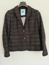 White Stuff Smart Jacket Womens Wool Blend Striped Office Casual Blazer Size 12