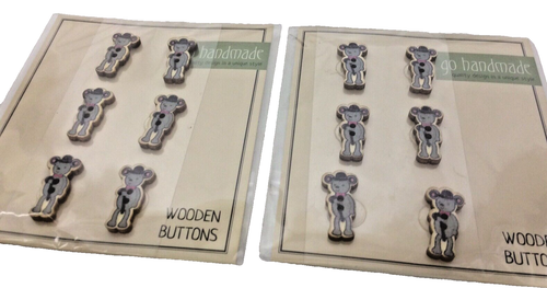 “Elliot The Gentleman” Wooden Buttons 20mm 2 Cards 12 Buttons