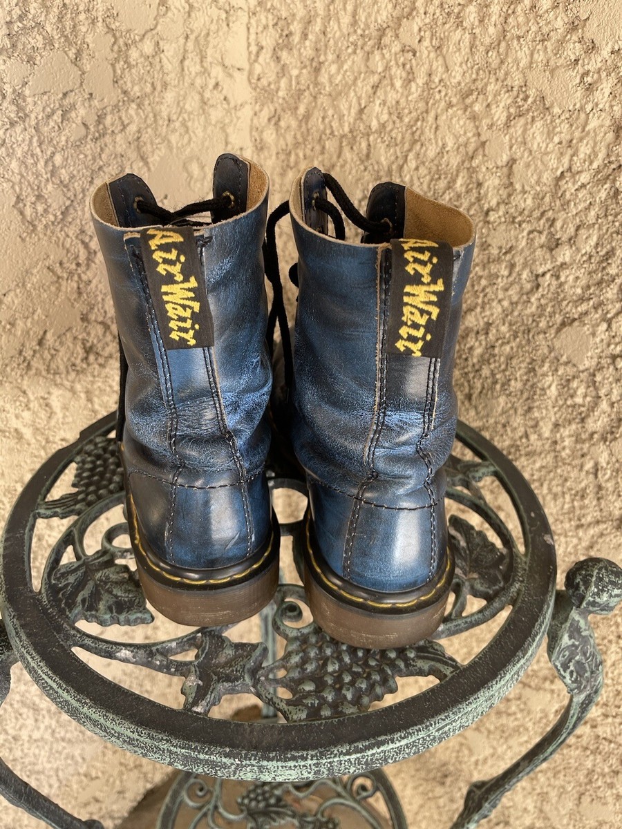 Vintage Blue Doc Martens Steel Toe Air Wair Boots Made in