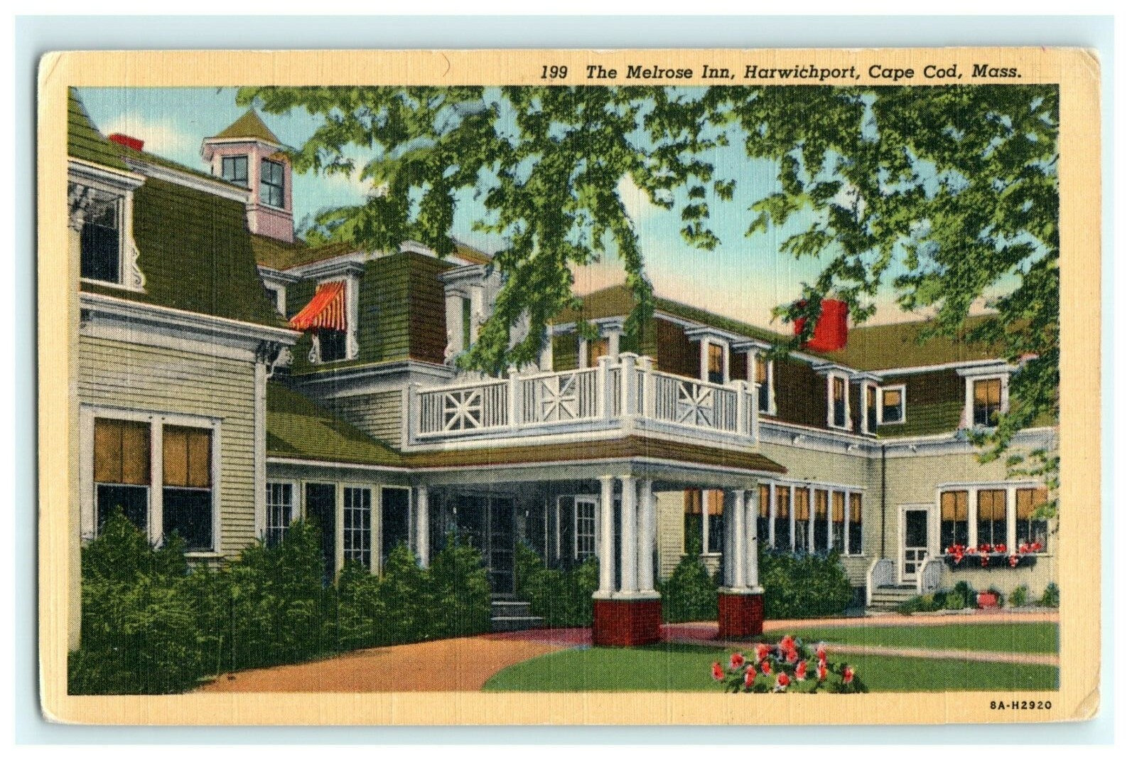 The Melrose Inn Harwichport Cape Cod MA Massachusetts Vintage Linen Postcard