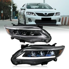 LED DRL Projector Headlights For 2010 2011 2012 2013 Toyota Corolla Front Lamps