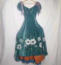 Ooak JULIO CHAVEZ Vestido de Baile Años 50 Verde Terciopelo Lentejuelas México Rumbera Película Usado?