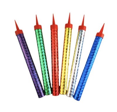 Birthday Candles for Cake topper, Parties, Weddings, Color Flames, 6 PCS
