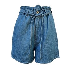 NWT Rag Bone Dark Indigo Linen Tie Short Women's Size 25 High Rise