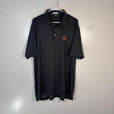 Miami RedHawks Shirt Mens XL Gray Pattern NCAA Golf Peter Millar Polo Stretch