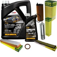 Inspektionspaket 6L Mannol Longlife 504/507 5W-30 FüR BMW E83 2.0D Xdrive18D