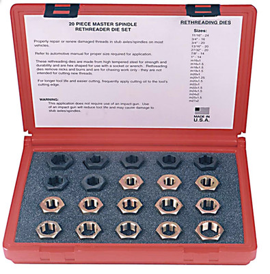 Lang Kastar 2599 20 Piece Master Spindle Rethreading Dies Kit Thread Repair Set