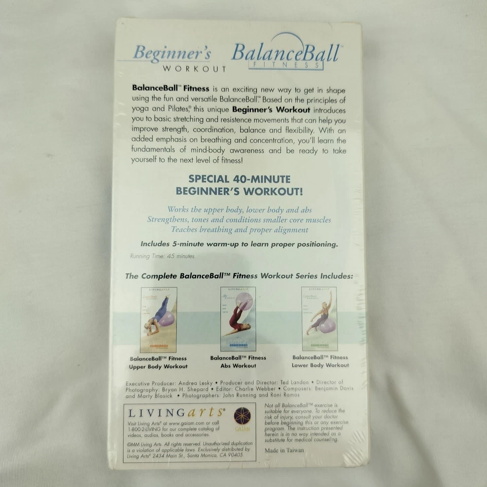 BalanceBall Fitness 40 Minute Beginners Workout VHS Suzanne Deason Yoga Pilates - Image 2 of 4