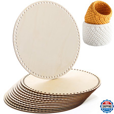 Fanfanwin 12 Pcs Wooden Basket Bottom Moses Crochet Basket Round Base Unfinished