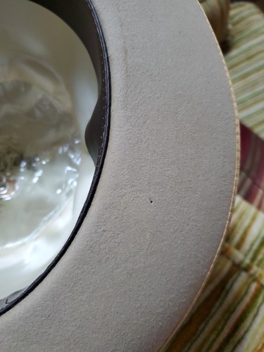 Royal Stetson vintage hat 7? - 7 1/4? Beige thin ribbon, replaced sweatband - Picture 12 of 21
