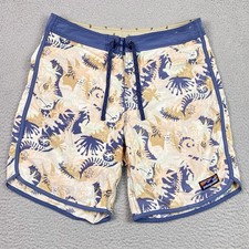 Patagonia Board Shorts Men's Size 34 Leaf Print Beach Swim Surf Stretch Summer