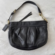 Vintage Coach Hampton Black Pebbled Leather Hobo Shoulder Bag 12917 Y2K Style