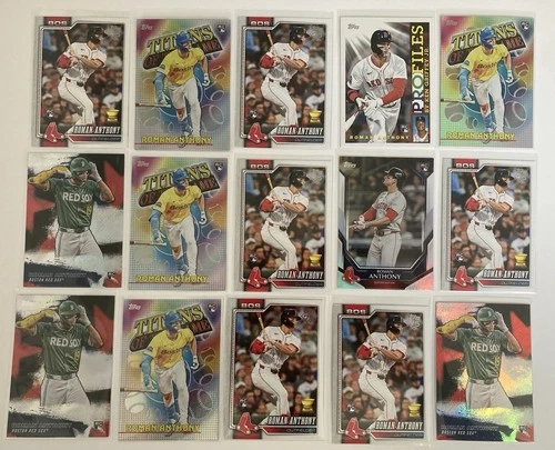 Topps Roman Anthony Boston Red Sox MLB Rookie Baseball Card Lot of 15