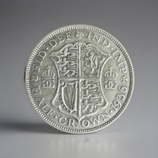 Great Britain 1936 - King George V - Silver .500 Half Crown Coin