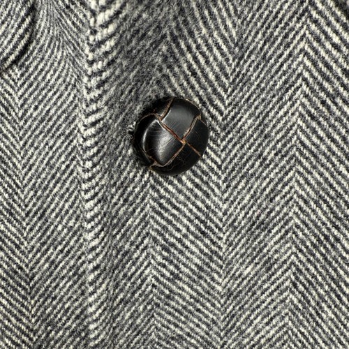 Pendleton Wool Coat Mens Sz 48 Herringbone Gray Vintage USA Preppy Professor - Picture 10 of 12