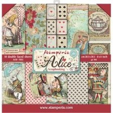 Stamperia International KFT Small Paper Pad 10 Sheets Double Sided Alice, 20.3 x
