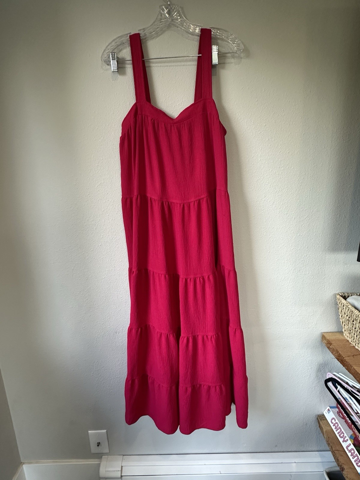 Max Studio Tiered Sleeveless Maxi Dress Size Large Pink