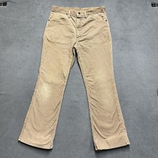 Vintage Wrangler Pants Mens 33L 31x27 Beige Corduroy Boot Cut Made In USA GUC
