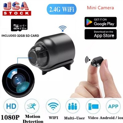 1080P Mini Camera WiFi HD IP Camera Camcorder Home Security Cam + 32GB SD Card