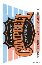 1991-92 Panini Stickers #5 Clarence Campbell/Conference Logo - HKY