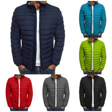 Mens Padded Jacket Water Resistant Puffer Winter Warm Coats Puffer Zipper Coats