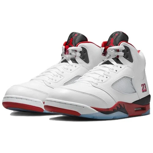 Jordan 5 Retro Fire Red Black Tongue (2025) Men's HQ7978-101 & HQ7980-101 New