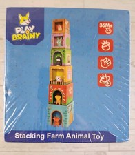 Play Brainy Stacking Farm Animal Toy 36 Mos.