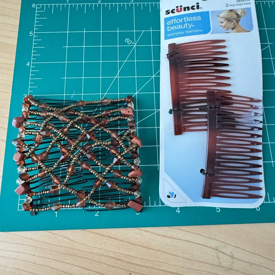 SCUNCI Effortless Beauty Upzing Beaded Double Combs Slide Stretch Lot - Image 4 of 4