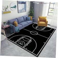 Home Area Runner Rug Pad Basketball Court with Black in Thickened Non Slip 