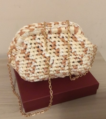 Clutch borsetta mini bag uncinetto toni del beige - Foto 6 di 11