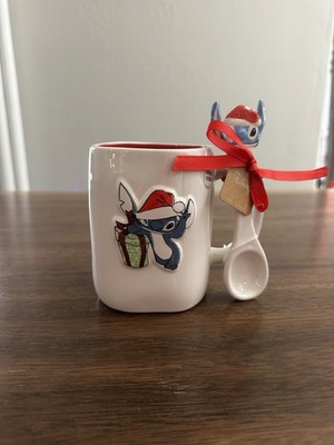 NEW Rae Dunn Christmas x Disney Stitch-mas Joy Santa Hat Double Sided Spoon Mug