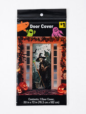 Happy Halloween Door Cover 30" x 72" Party Decor Grim Reaper Skeleton Haunted