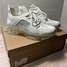 Steve Madden Vance" white platform Sneaker rhinestone Womens lace up. 9m