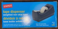 Tape Dispenser Weighted Non-skid Base Classic Desktop Black Staples 10566  NEW