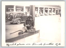 1936 Chevrolet New Orleans Market Place Black Americana real photo Vieux Carré