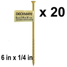 (20) Deckmate ¼ in. x 6 in. Tan Star Drive Flat-Head Wood Deck Screws