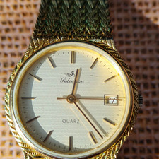 Seleccion Damen Armbanduhr Quarz analog gold Milanaise Datum Ref. 835.592 7