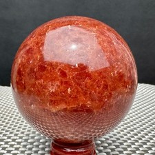 568G Rare strawberry crystal sphere polished ball healing decor