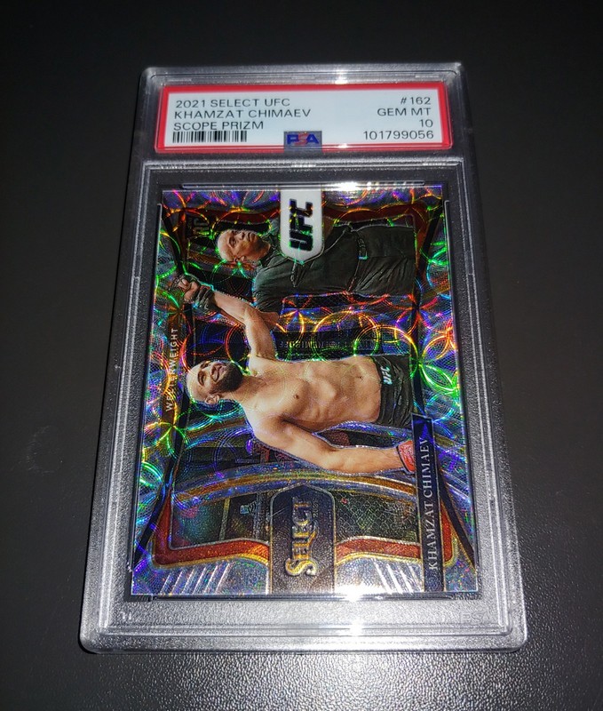 Khamzat Chimaev RC 2021 Panini Select UFC Scope Prizm PSA 10 Rookie #162