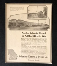 1927 Columbus Electric Power Co Advertisement Georgia Business Antique Print AD