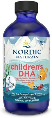 Nordic Naturals Children s DHA, Strawberry - 4 oz for Kids- 530 mg Omega