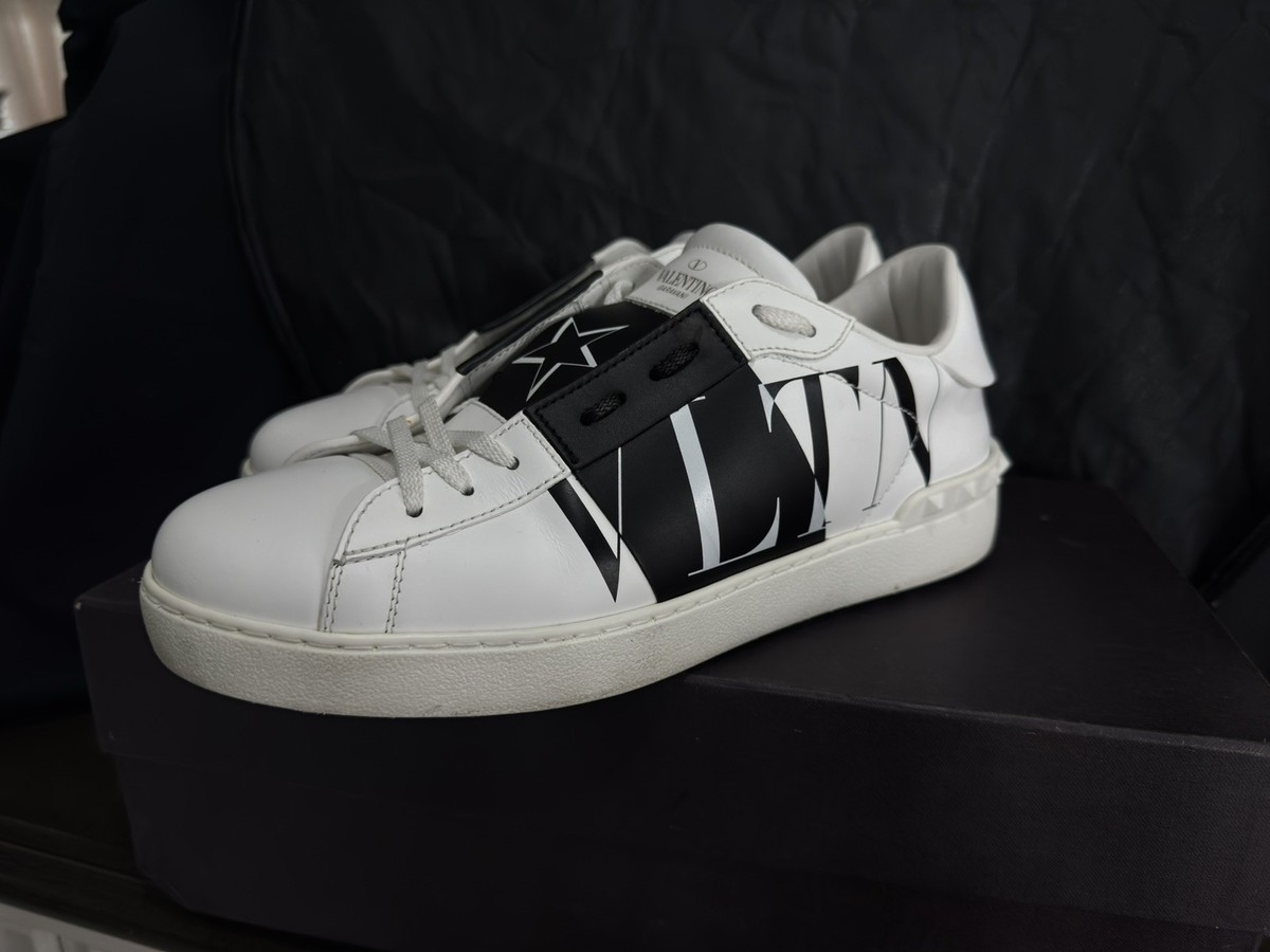 Valentino Garavani VLTN Star Open Sneakers White Black Sneakers