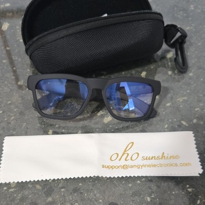 OhO Sunshine Audio Smart Glasses X0038F069Z Black CE FCC RoHS with Case