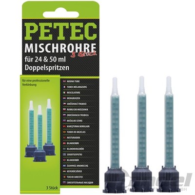 1x3er PACK PETEC MISCHROHR STATIKMISCHROHR FUER 24 & 50 ML SPRITZE DOPPELSPRITZE