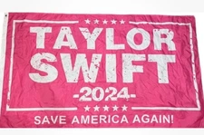 Taylor Swift 3’ X 5’ Pink 2024 Save America Flag Metal Grommets