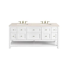 James Martin Vanities 330-V72-3EMR Breckenridge 72" Double Basin - White