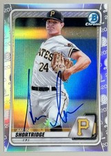 2020 Bowman Draft Chrome Refractor Aaron Shortridge Auto Pirates #BD-101 Card
