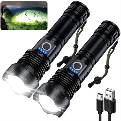 Rechargeable Flashlights 90000 High Lumens - 2 Pack, Super Bright 12 Hours Lo...